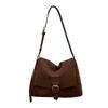 Women's Bag Student New Retro Temperament Suede Shoulder Armpit Bag Versatile Casual Tote Messenger Bag