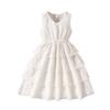 Children's Fashion Dress for Spring and Summer Elegant and Sweet Sleeveless Ruffled Dress for Girls
