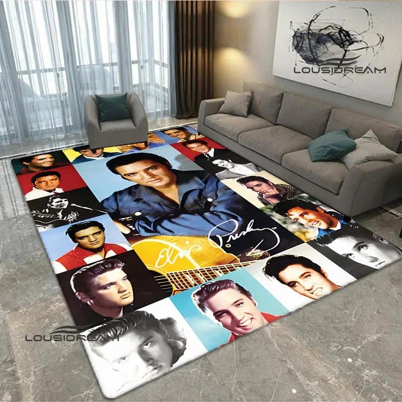 Tappeto Stampato Retro E-Elvis-Presley Tappeto per Soggiorno Camera da Letto Zerbino Antiscivolo Oggetti di Scena per Fotografia Tappeto Kawaii Regalo di Compleanno