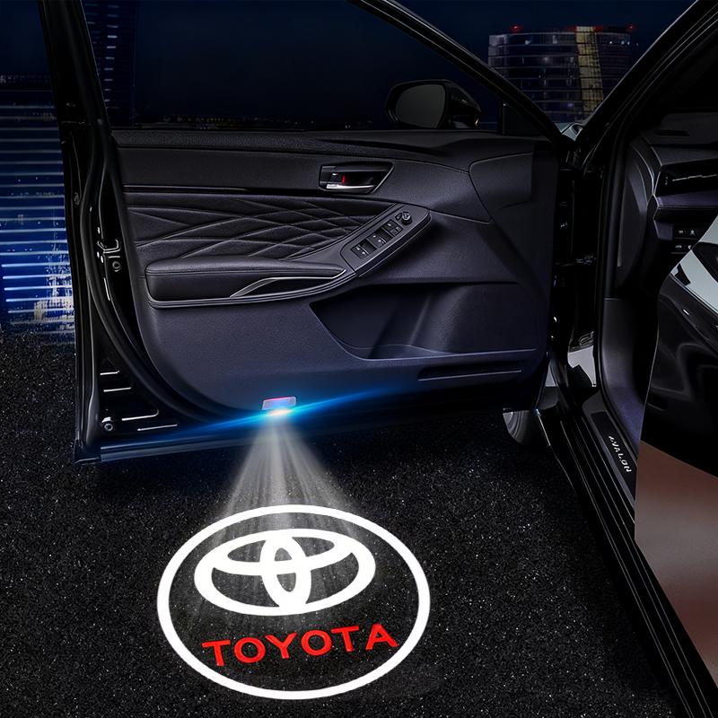 2Pcs LED Car Door Welcome Light For Toyota Corolla Yaris Aygo Prius Camry Avensis TRD 4Runner Rav4 GR CHR Crown AVALON Alphard