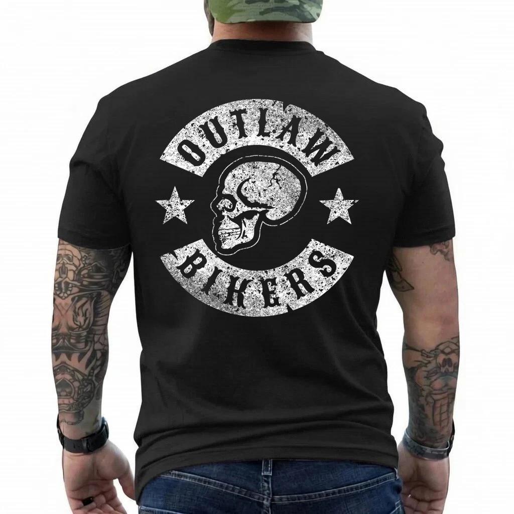 Outlaw Biker Shirt Skull T-Shirt Motorcycle chopper S