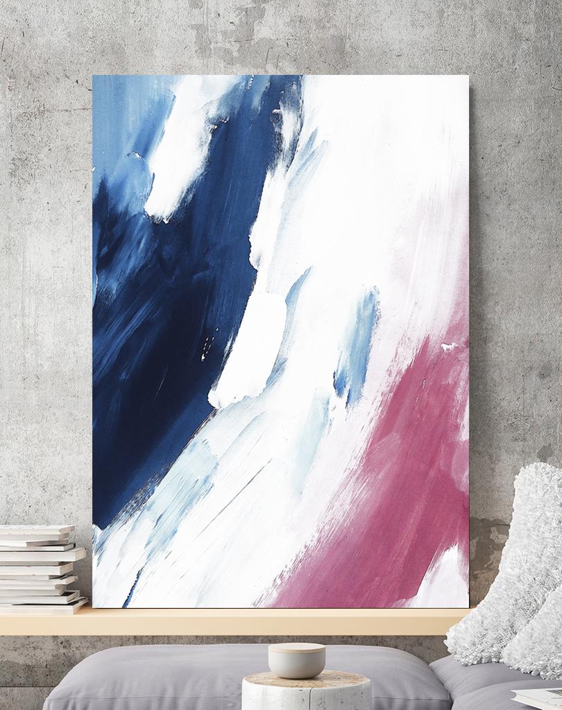 Poster Abstract Burgundy Blue