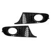 Pair Front Fog Light Frame Honeycomb Grille Cover 5K0 853 665 Fit for MK6 TDI TSI 2009‑2013