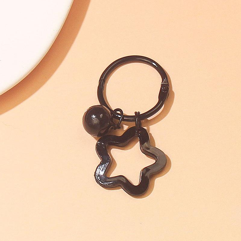 2pcs Korean Version of Ins Small Fresh Color Small Star Bell Keychain Candy Color Keyring Pendant Women Bag Keychain Accessories