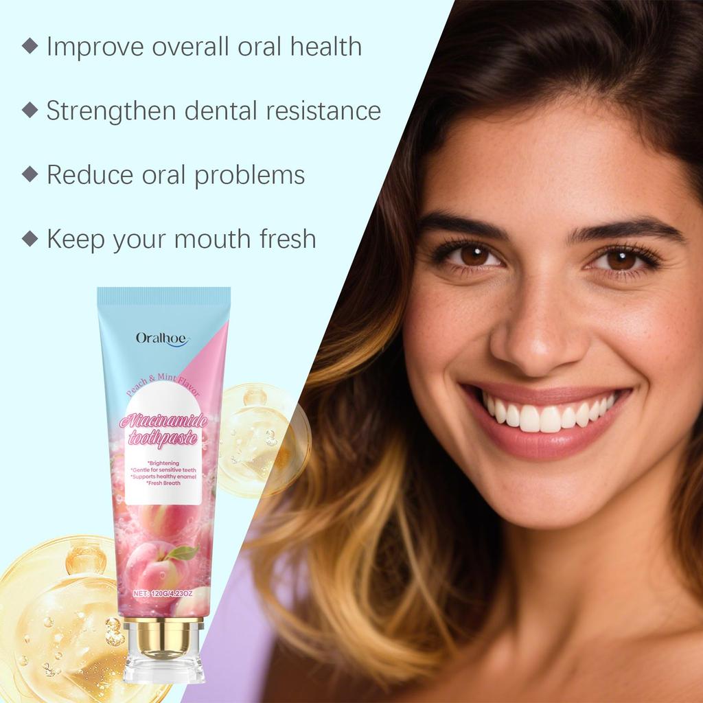 Polvere Sbiancante per Denti alla Nicotinamide Pulizia Rimuove Placca Macchie Tartaro Alito Fresco Igiene Orale Sbiancante Denti Dentifricio
