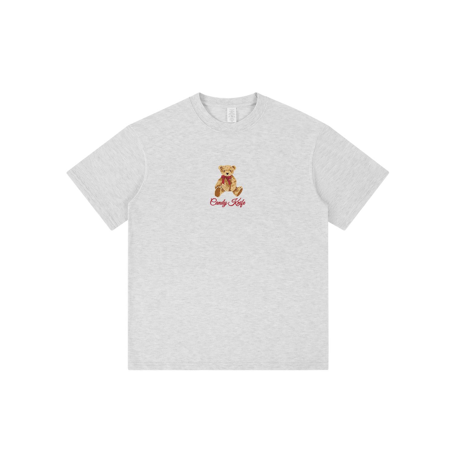 

Unisex American Retro Teddy Bear Print Short Sleeve T-Shirt Double Extra Large чёрный