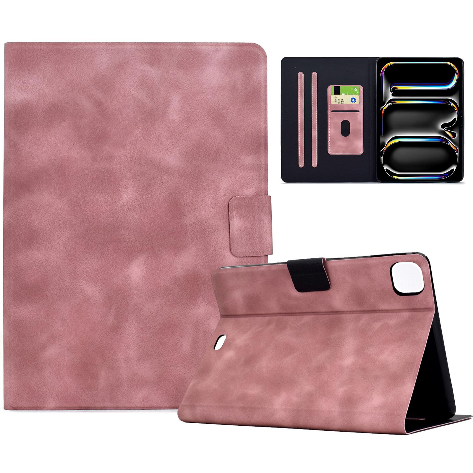 

Для iPad Pro 11 (2024) Чохол PU Шкіряний Чохол для Планшета з Відділеннями для Карт Pink