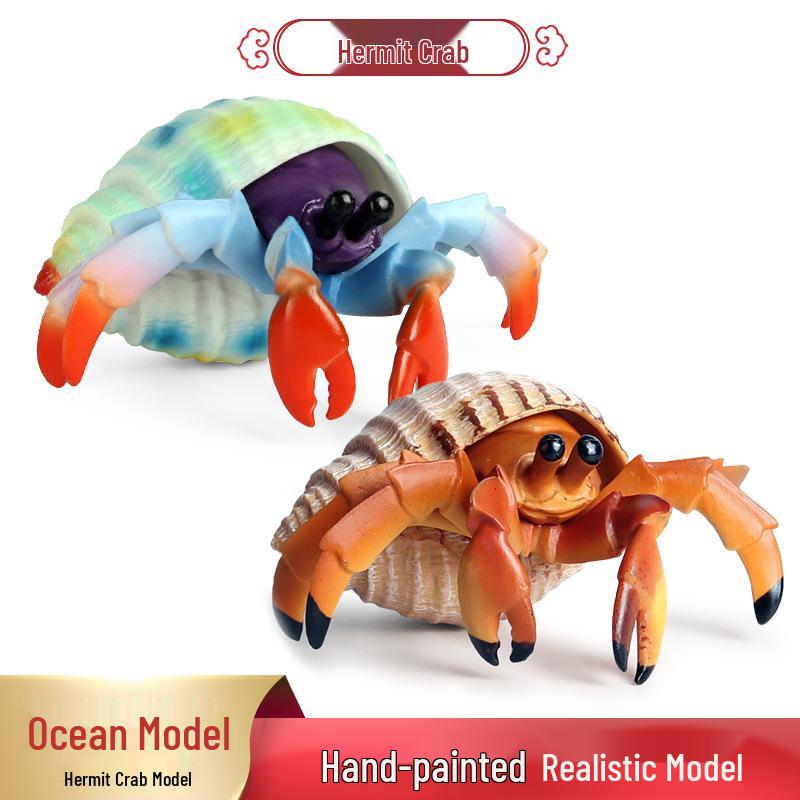 Kids' Cognitive Learning Toys: Realistic Marine Animal Models - Crab & Hermit Crab Figures