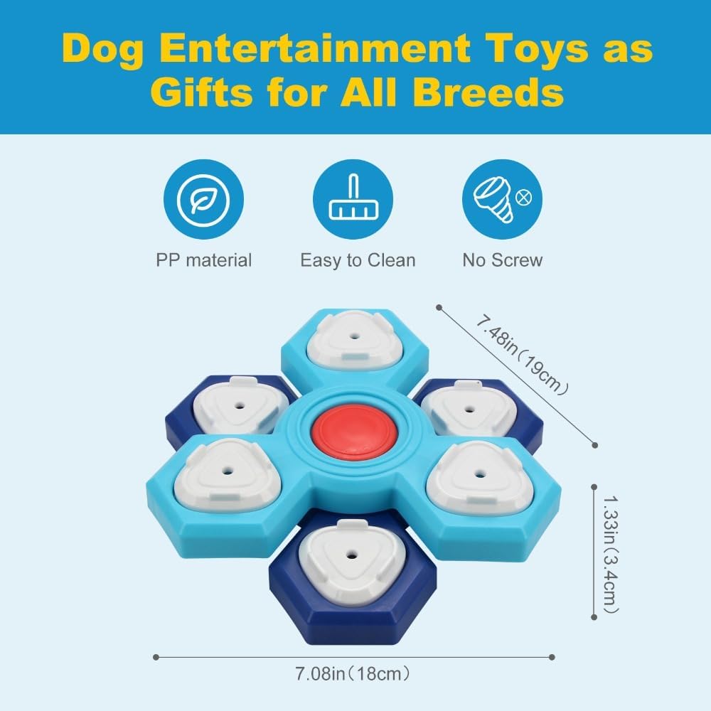 Alimentador para Cães 2 Camadas, Brinquedo Interativo de Gira-Gira para Cães para Treino de QI e Entretenimento, Brinquedos Mentalmente Estimulantes Tédio e Cães Inteligentes, Gatos