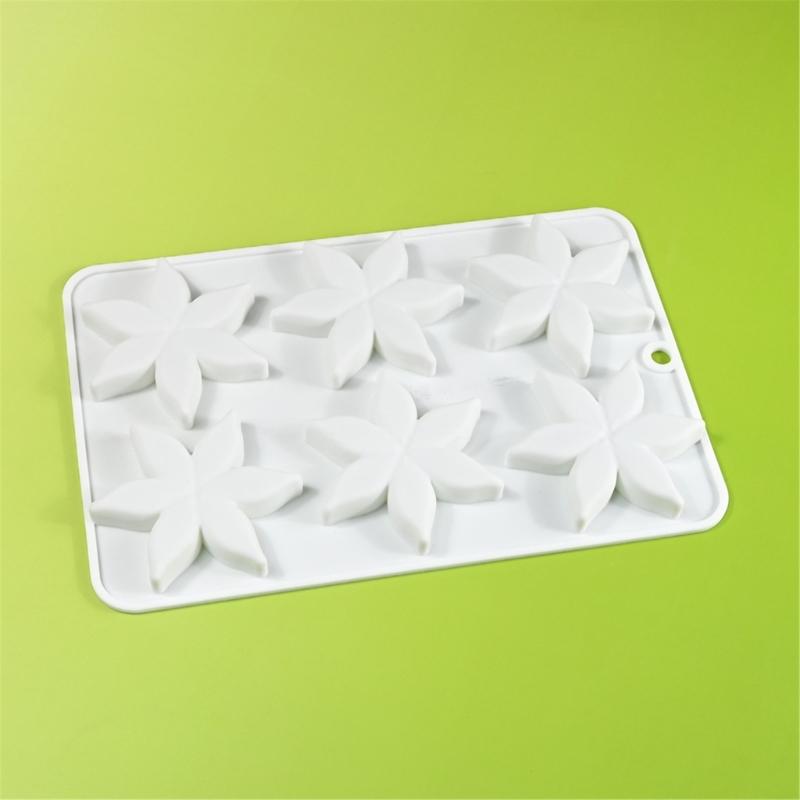 6 Cavities Flower Food Grade Silicone Puddings Chocolate Mousse Mould Cake Decorating Tool Kitchen Baking Supplies