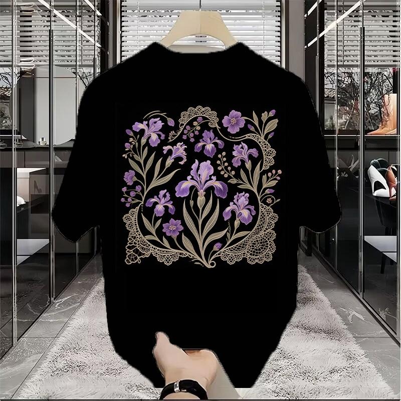 Trendy Floral Pattern T Shirts For Men Summer Fashion Streetwear 3D Printed Hip Hop Tshirts Cool Oversized Breathable Tees Tops