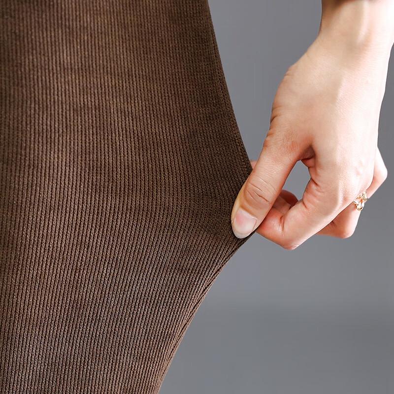 Women's Winter Fleece Lined High-Waist Straight Casual Pants