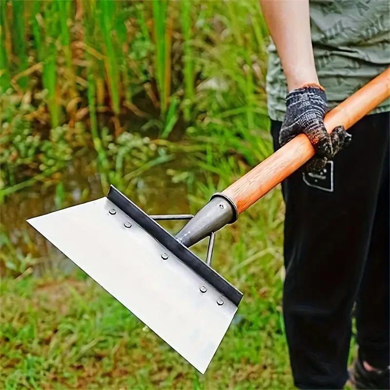 1 Stück, Gartenschaufel aus Edelstahl, multifunktionales und griffloses Unkrautjätwerkzeug aus Metall, Reinigungsschaufel für den Garten im Freien