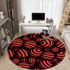 1pc Red Black Striped Balls Carpet, Round Non Slip Durable Large Size Office Carpet, Suitable for Office