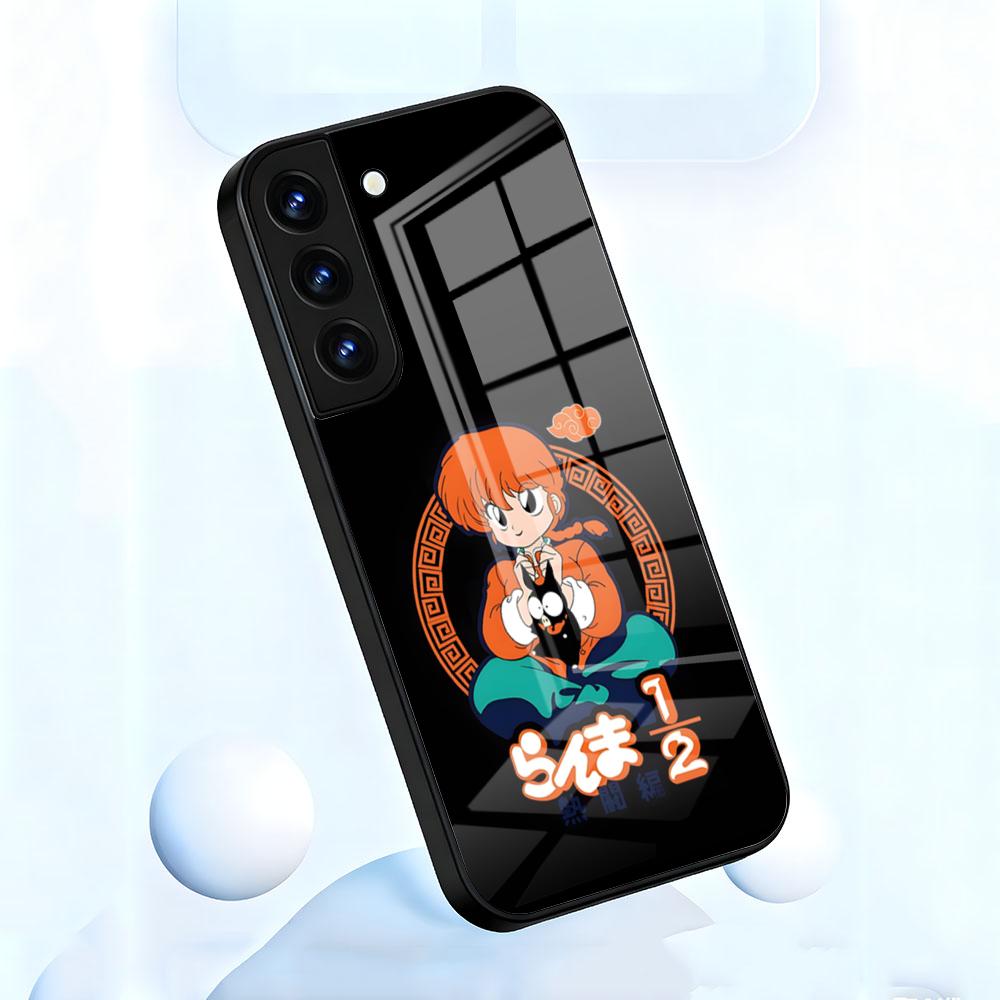 Cartoon R-Ranma 1 2 Phone Case For Samsung S26 S25 S24 FE S23 S22 S21 Plus S20 Ultra Note20Ultra Black Glass Cover