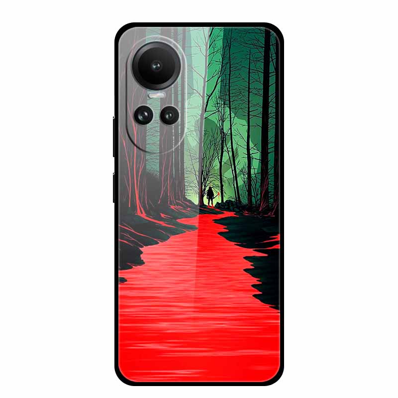 Tempered Glass Case For Oppo Reno10 Pro Cover Reno 10 5G Fashion Hard Back Cover for Oppo Reno 10 Pro 5G Reno105G Case Lion Capa