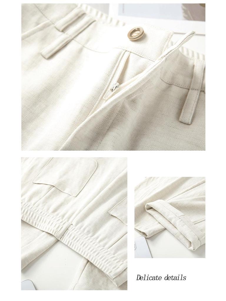Old Money Style Linen Wide-Leg Pants: Women's Casual Elastic Waist Straight-Leg (Spring 2026)