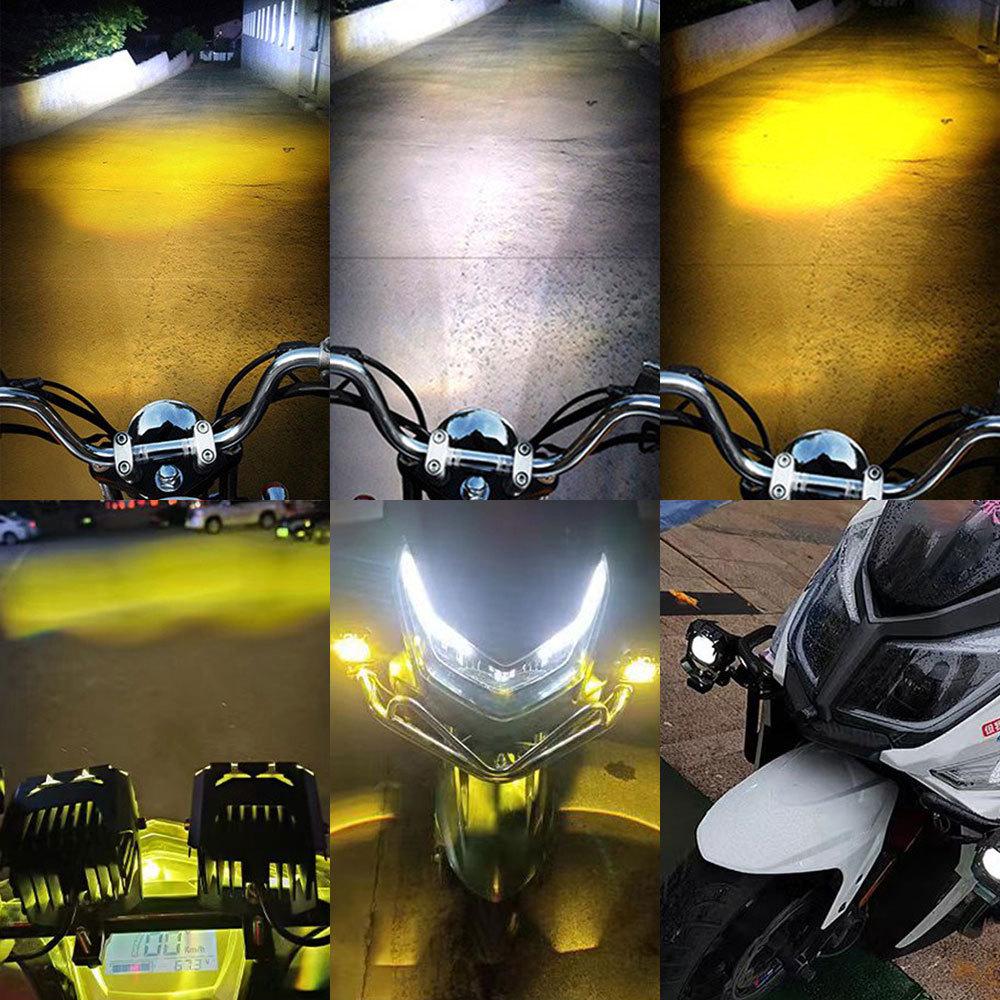 Cross-border LED Spotlight for Cars & Motorcycles: Yellow/White, High/Low Beam, External Light for Electric and Modified Vehicles