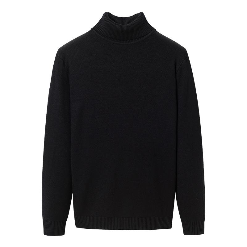 

Men s Fleece-Lined High-Neck Sweater: Thick Knit, Warm Rolled Collar, Autumn/Winter Base Layer 3XL