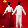 Red Patriotic Children's Choir Dress - National Day Performance Costume for Girls