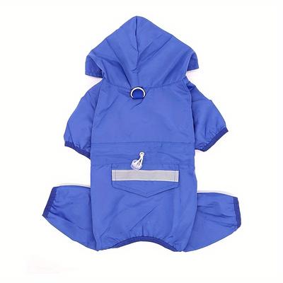 1pc Waterproof Reflective Dog Raincoat, Double-Layer Pet Rain Jacket with Snap Buttons, Durable Stretch Fabric, Pet Rain Protection