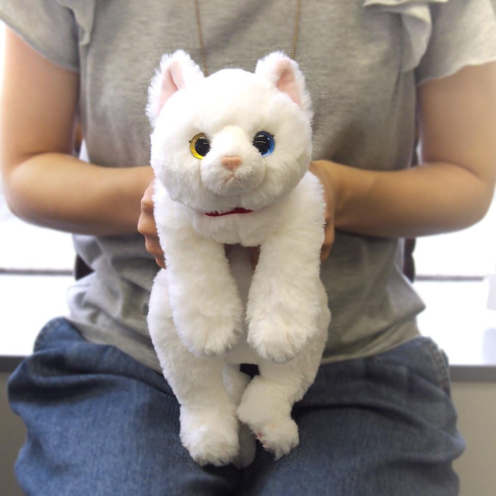 Hizaneko Plush Toy White Odd-Eyed Small Size