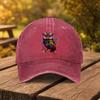 Colorful Owl Print Washed Denim Baseball Cap Adjustable Outdoor Street Casual Headwear
