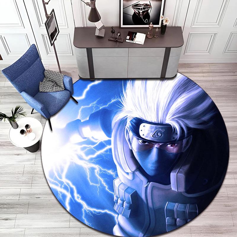 Famous cartoon NARUTO protagonist Uzumaki Naruto round carpet soft home decoration anti-slip door mat outdoor picnic mat carpet M3