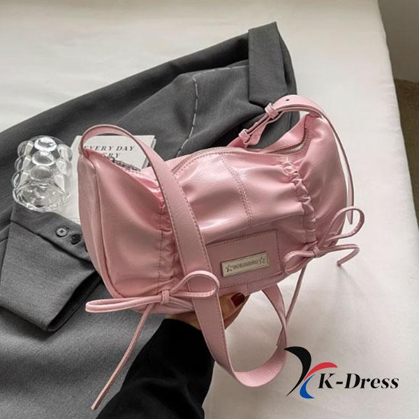 

Сумка через плече Balletcore Сумка-бродяга Half Moon String Ribbon Міні середнього розміру Y2K срібна сумочка Рожева рожевий