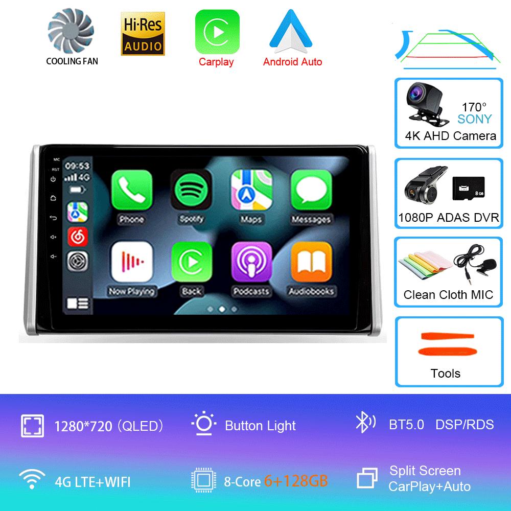 For Toyota RAV4 XA50 2018 2019 2020 Car Radio Android 14 Carplay Navigation Multimedia GPS Player Stereo WiFi+4G Video DSP 2 DIN