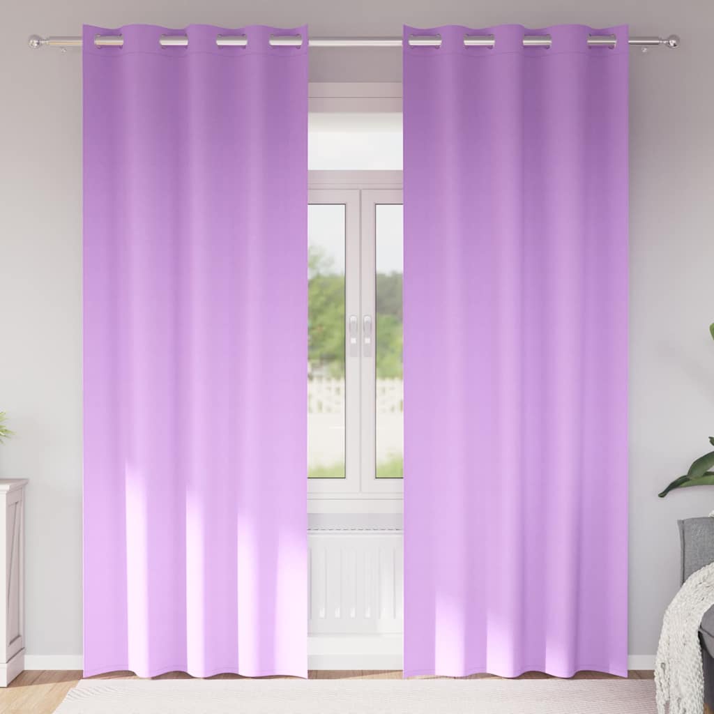 vidaXL Verdunkelungs-Vorhänge mit Ringen 2 stk. Lila 225 x 140 cm violett