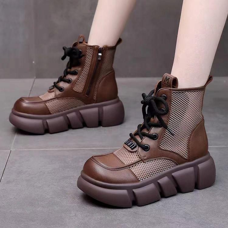 

Полые ботинки Мартин женские новые летние тонкие дышащие сетчатые одинарные ботинки на толстой подошве короткие ботинки сандалии женские 40