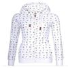 Luxuriöser und weicher Damen-Kapuzenpullover aus Fleece mit Seeanker-Print und Reißverschluss