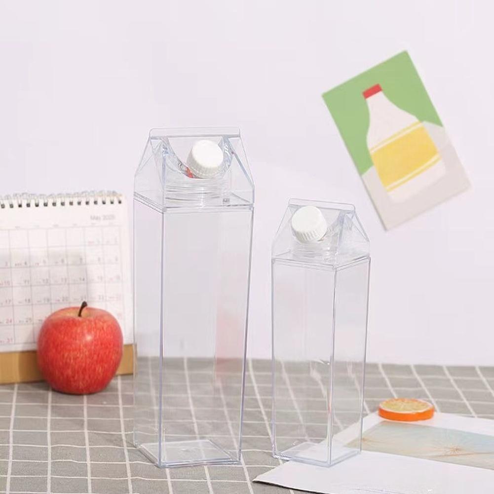 Square Clear Plastic Beverage Jug 500ml Rotating Lid Stackable Space Saving 500 Ml