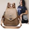 Schoolbag Flip Lock Backpack Women's 1011 New Soft Leather Anti-theft Backpack Multifunctional Commuter Travel School Bag