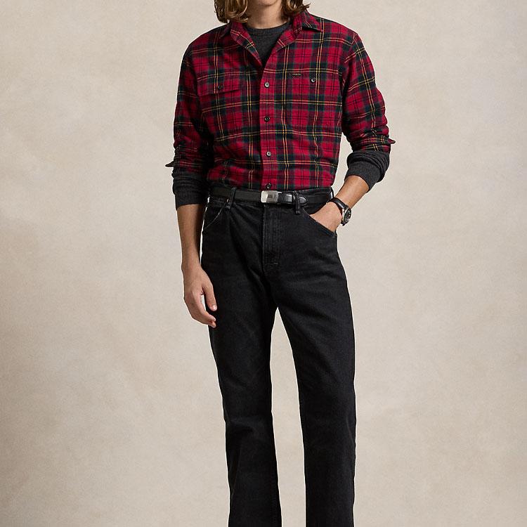 Polo Ralph Lauren Plaid Button-Down Collar Long Sleeve Shirt Men shirts Red MNPOWOV16823767-600