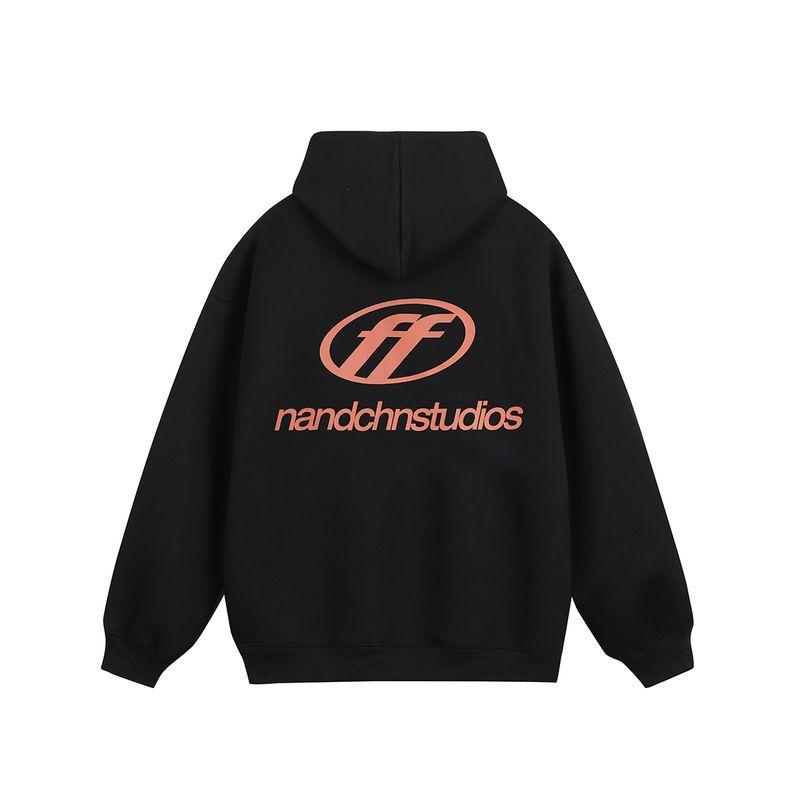 Men's American Retro Street Vintage Heavyweight Hooded Sweatshirt Men's Autumn National Trend Letter Print Versatile Jacket