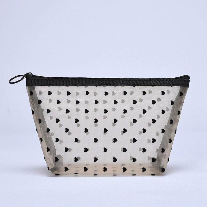 

Insf Love Mesh Portable Bag Girls Travel Portable Lipstick Storage Storage Bag Cosmetic Bag Transparent