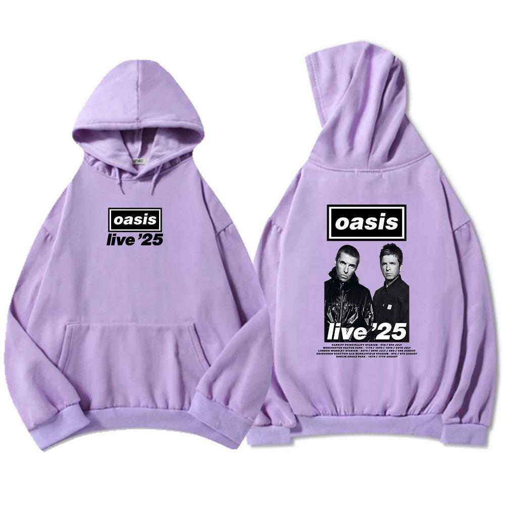 Oasis-s Band Live'25 Hettegensere Langermet Herre/Dame Sweatshirts Grafisk Hip Hop Streetwear Casual Ropa Hombre Sudaderas Unisex