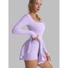 Womens Quick Dry Long Sleeve Cycling Jersey Backless Sports Dress Gym Running Yoga Activewear