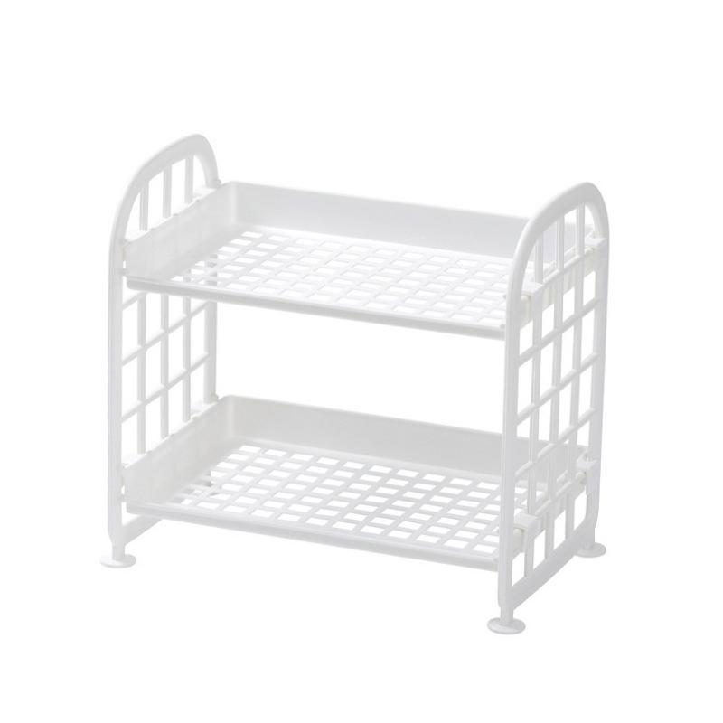 Double Layer Storage Rack for Desktop, Kitchen, Bedroom, Bathroom, and Office - Cosmetic Organizer Shelf.