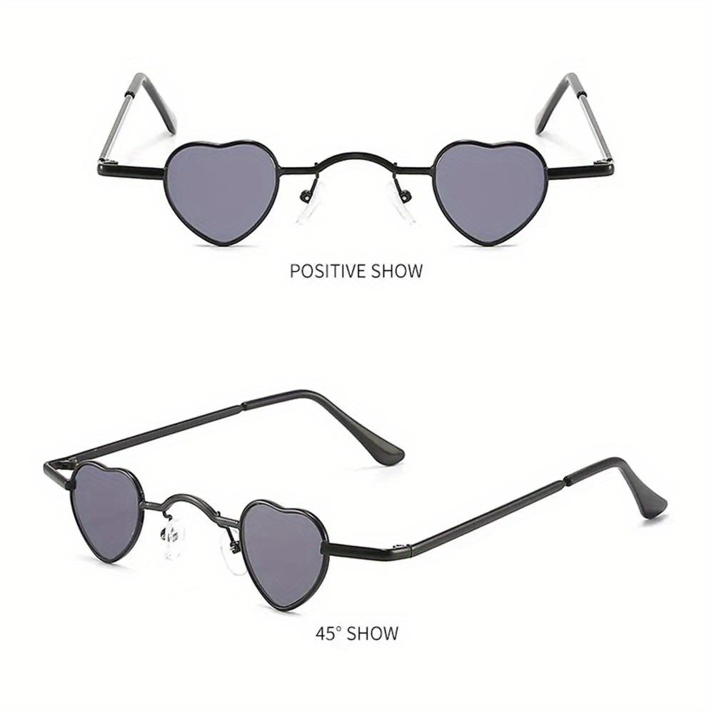 Ins Vintage Rock Heart Punk Men Classic Small Round Sunglasses