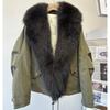 Giacca da lavoro invernale di alta gamma con ampio colletto di pelliccia, imbottita in piuma e cotone, moda donna, corta, spessa, parka da donna, cappotti
