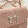 Simple Bow Crossbody Bag Fashionable Leather Handbags Y2K Trend Underarm Bag  Women