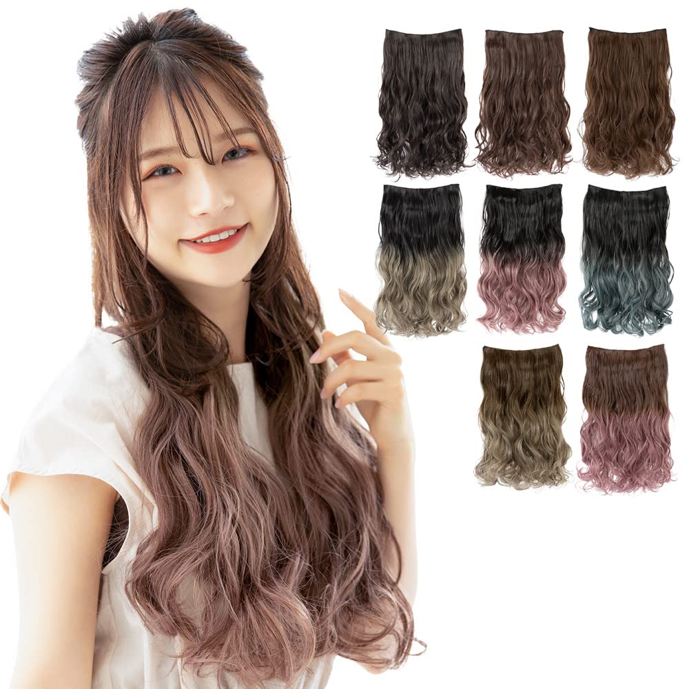 

Brightlara One-Touch Gradient Hair Extensions, Nape Wig, Long, Natural-Looking, ly65-RTF