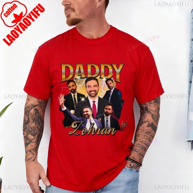 Support Tee Daddy Zohran Zohran Mamdani Victory Bootleg Rap Tee Y2k GenZ NYC Mayoral Race Win Shirt All Seasons Casual Fashion S