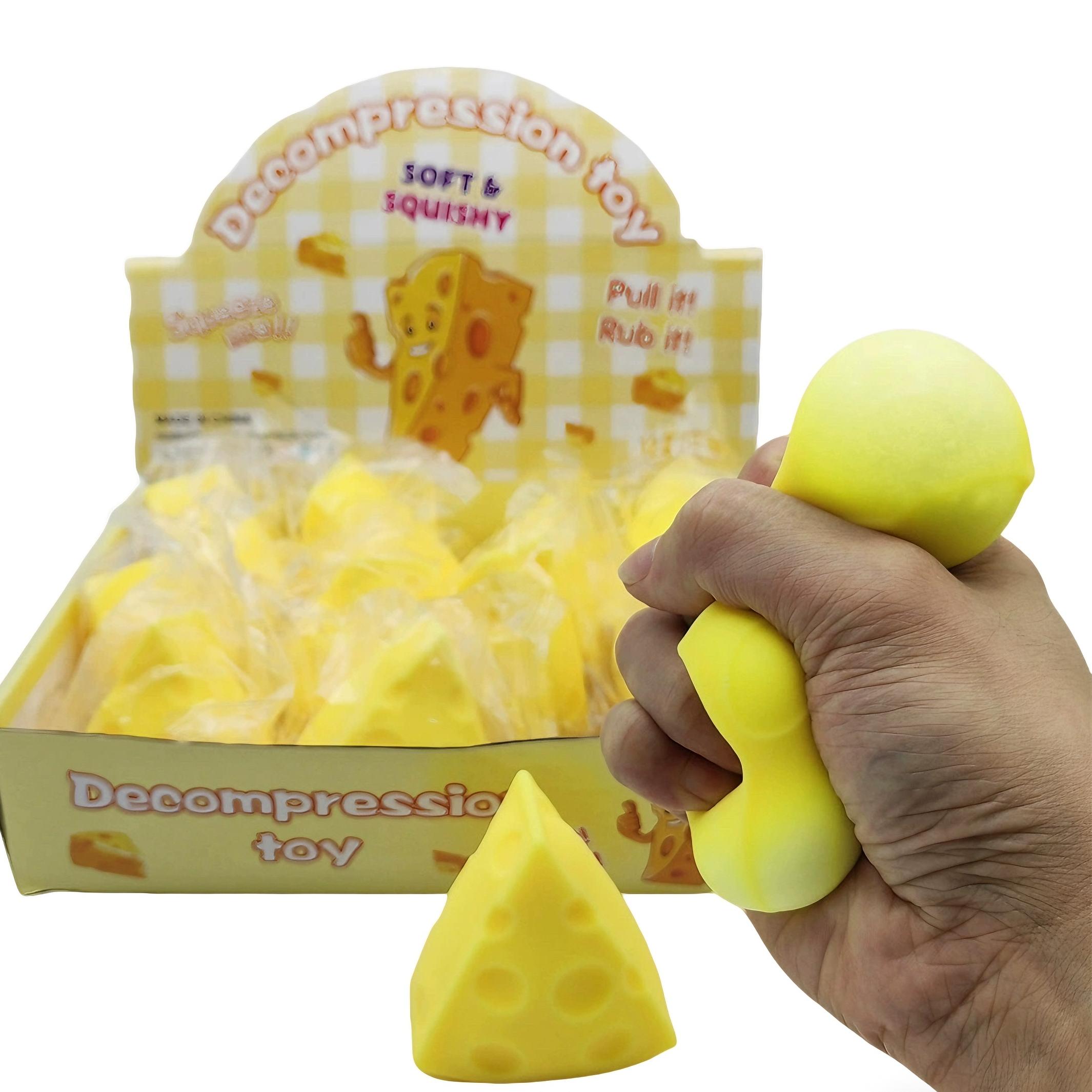 Comfortable Home Life Cheese Squeeze Toy Soft Slow Rebound Cheese Squishy Toy Soft Decompressing Pinching Sensory Fidget Stress Relief Toys Adults