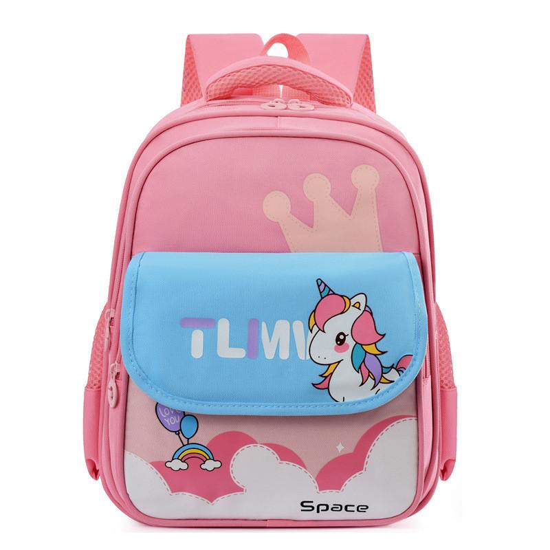 Cute Cartoon Backpack For Children Versatile For Nursery School In Pink And Purple розовый