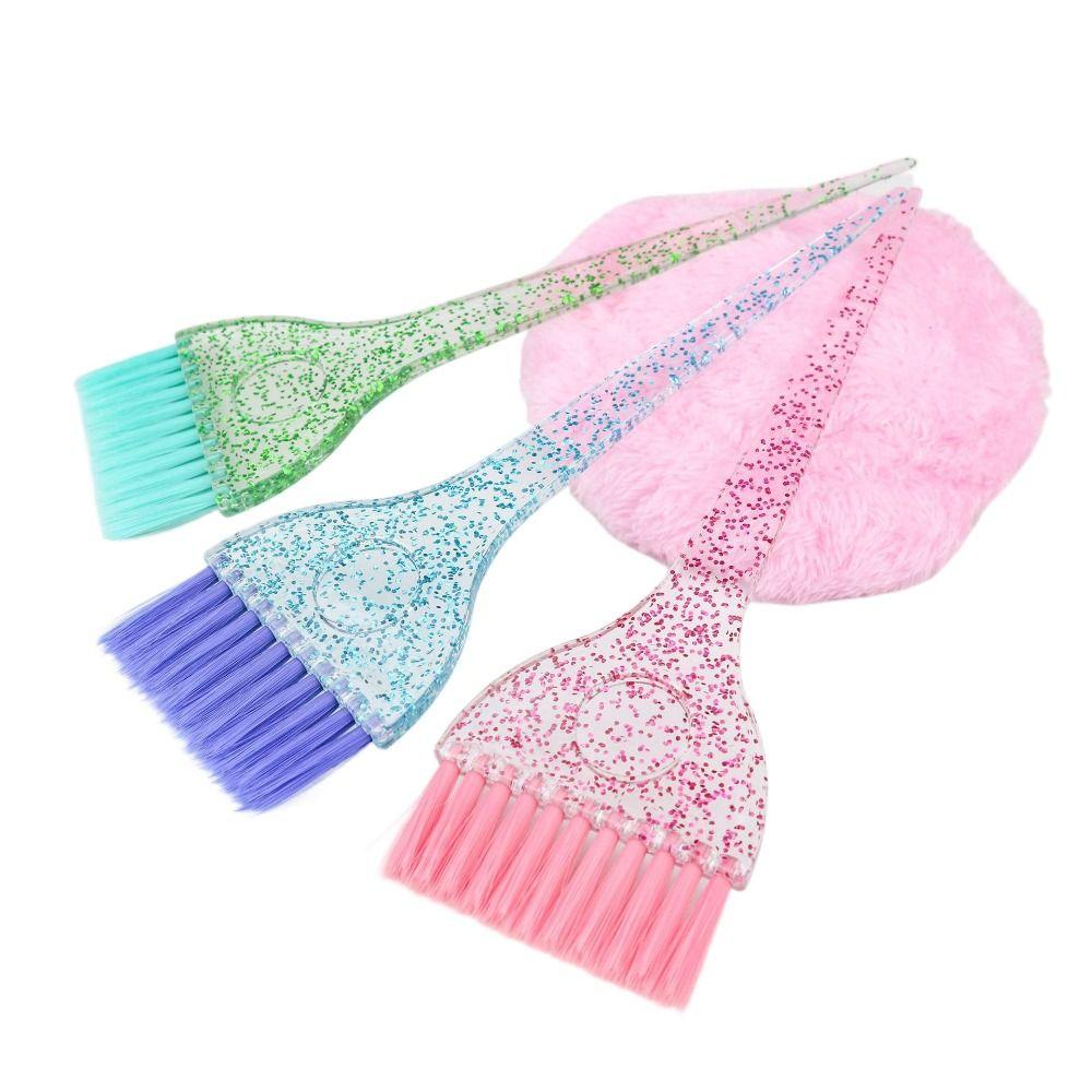 

3pcs/set Candy Colors Hair Coloring Kit Professional Hair Tint Tool Dyeing Hair Brush Bowl Kit Home розовый
