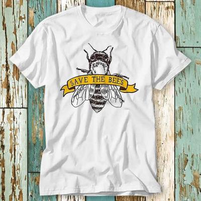 Save The Bees Nature T-Shirt Top Design Unisex Ladies Mens Tee Retro Fashion Vintage Shirt S773